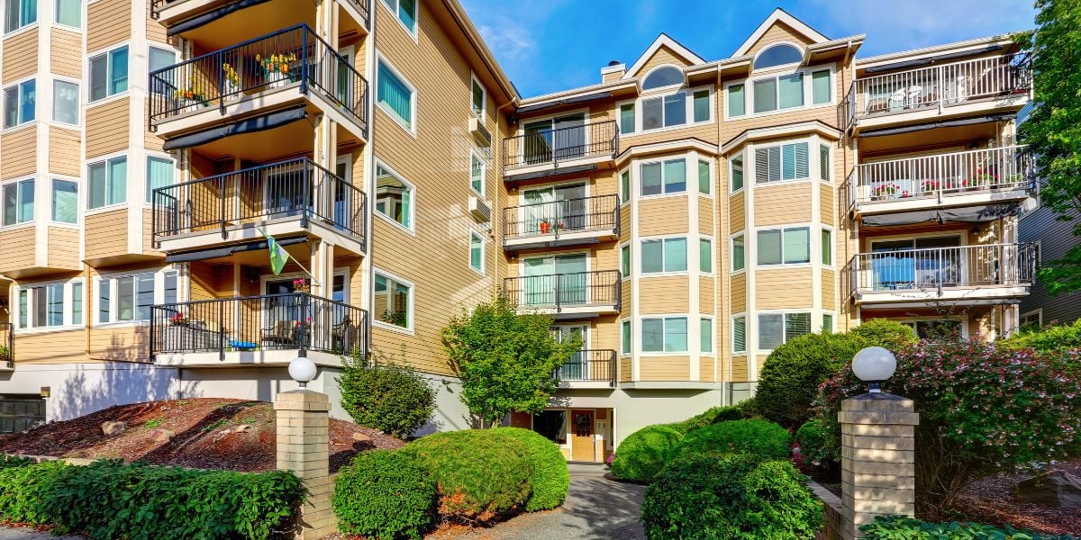 Exterior of apartment house complex in Northwest Seattle